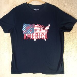 Fourcast Women's Sz L Short Sleeve Black T-Shirt United States Of America